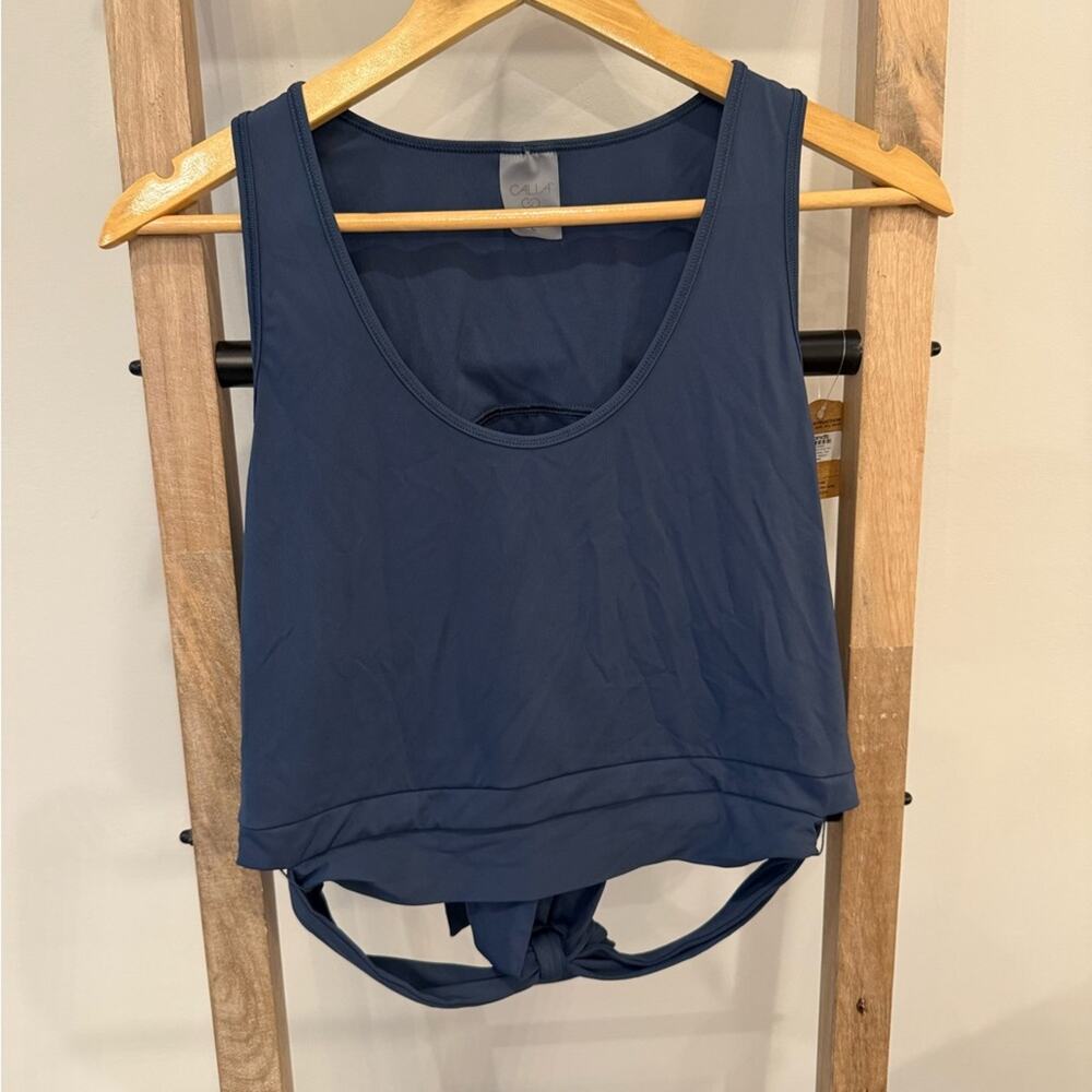 CALIA by Carrie Underwood Blue Tie-Front Tank